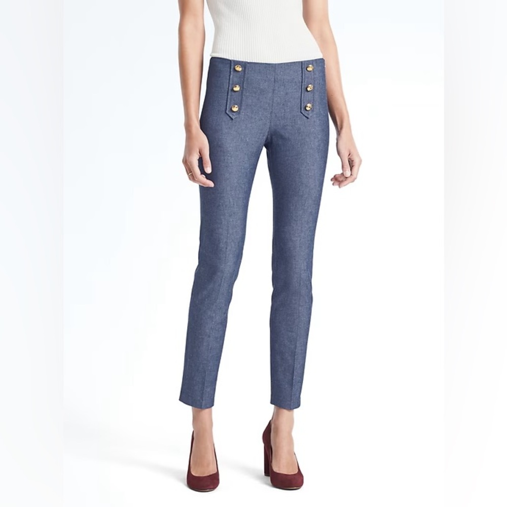 Banana Republic Sloan Sailor Blue Cropped Pants Trousers